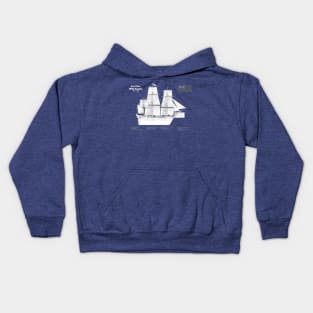 HMS Bounty. William Bligh mutiny ship - ABDpng Kids Hoodie